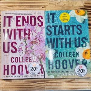 'It Ends With Us' and 'It Starts With Us' Book Pair - Pink & Teal Covers